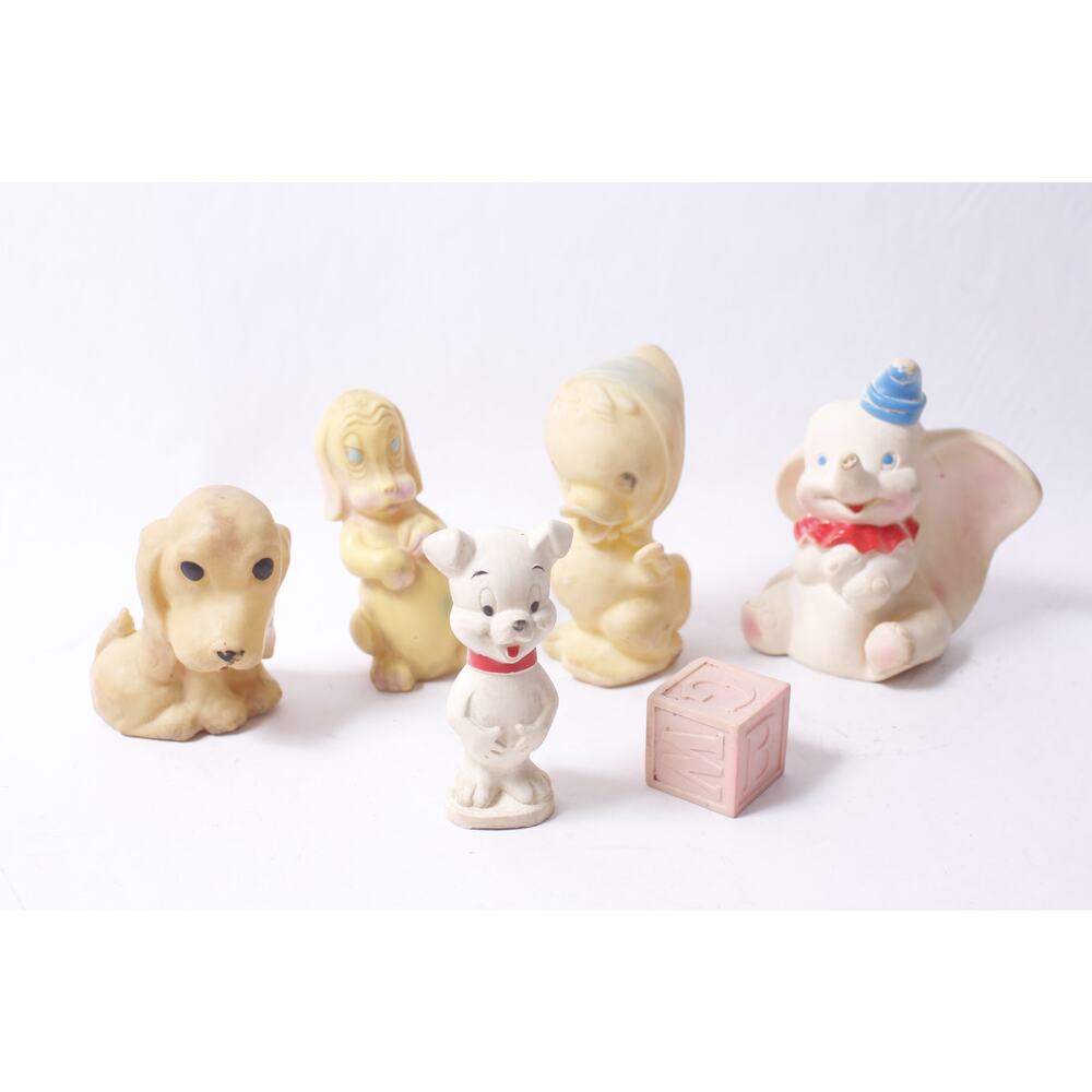 Vintage Dell Squeaky Rubber Toy Lot Cute Animals Squeeze ~ 260413-WH 1070
